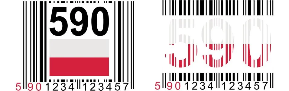 Bar code corresponding to Polish products - promotion of the purchase of Poli Illustrazione stock