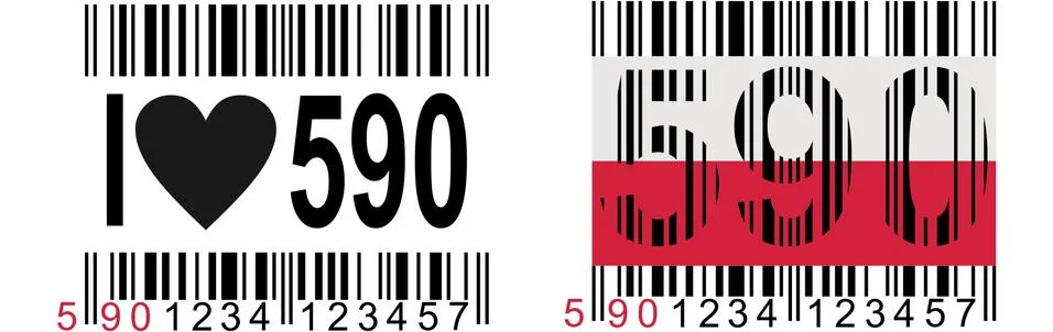 Bar code corresponding to Polish products - promotion of the purchase of Poli Stock Illustration