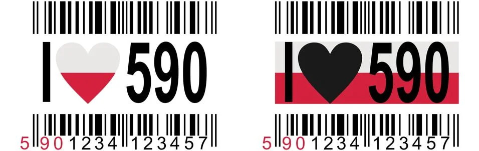 Bar code corresponding to Polish products - promotion of the purchase of Poli Illustrazione stock