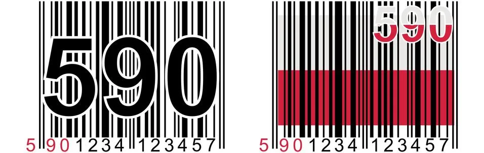 Bar code corresponding to Polish products - promotion of the purchase of Poli Illustrazione stock