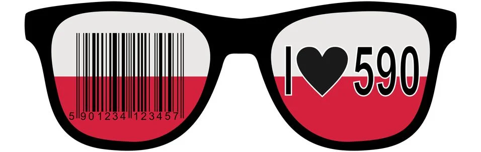 Bar code corresponding to Polish products - promotion of the purchase of Poli Stock Illustration