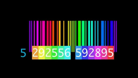 Bar Code - Digital Countdown - Colorful Rainbow - I Video stock 245680781