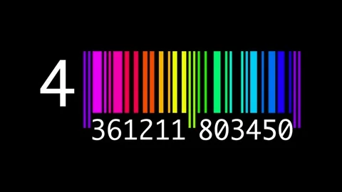 Bar Code - Digital Countdown - Colorful Rainbow - IV Video stock 245680782