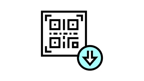 Bar code for download color icon animation Video stock 157262633
