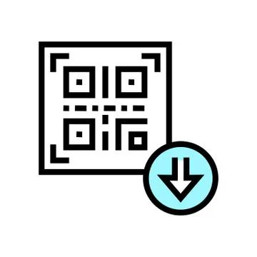 Bar code for download color icon vector illustration Stock Illustration