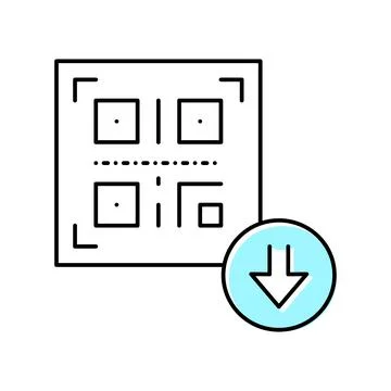 Bar code for download color icon vector isolated illustration Illustrazione stock