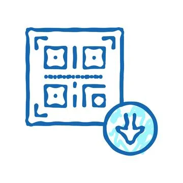 Bar code for download color icon vector isolated illustration Illustrazione stock