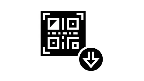 Bar code for download glyph icon animation Video stock 157265827