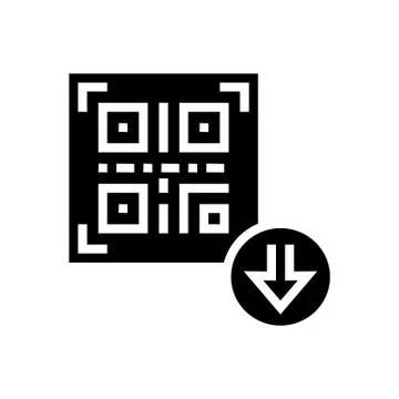 Bar code for download glyph icon vector illustration イラスト素材