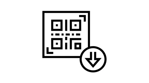 Bar code for download line icon animation Video stock 157264471