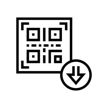 Bar code for download line icon vector illustration Illustrazione stock