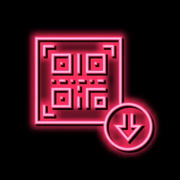 Bar code for download neon glow icon illustration Illustrazione stock
