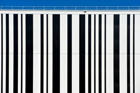 Bar code on the facade of a building Geneva Canton of Geneva Switzerland Europe Stock Photos