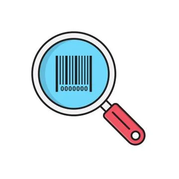 Bar code flat color icon 스톡 일러스트