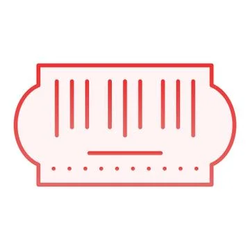 Bar code flat icon. Sticker red icons in trendy flat style. Scanner gradient 库存插图