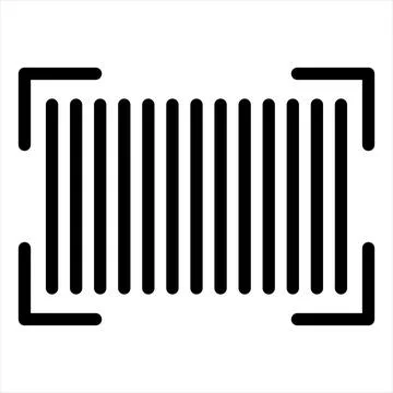 Bar code glyph icon vector illustration isolated on white background イラスト素材