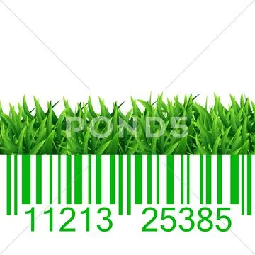 Bar code grass illustration Stock Illustration