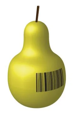 Bar-code green pear Stock Illustration