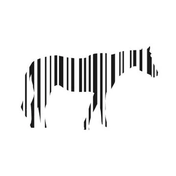 Bar code horse illustration Stock Illustration