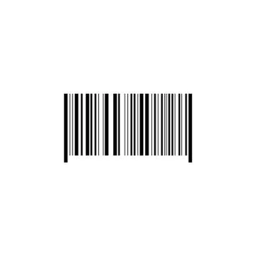 Bar code icon black on white background Stock Illustration