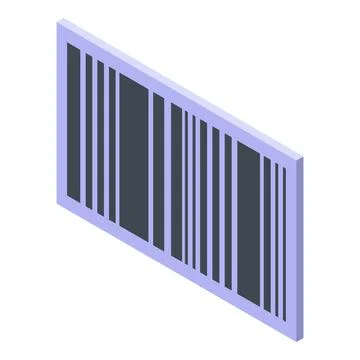 Bar code icon, isometric style Stock Illustration