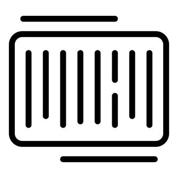 Bar code icon, outline style Stock Illustration
