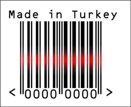 Bar code icon over made in turkey Stockillustratie