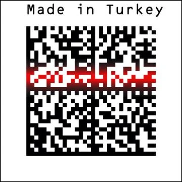 Bar code icon over made in turkey Stockillustratie