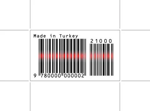 Bar code icon over made in turkey Stock-Illustration