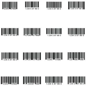 Bar code icon set Illustrazione stock