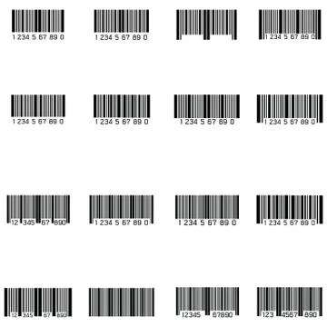 Bar code icon set Illustrazione stock