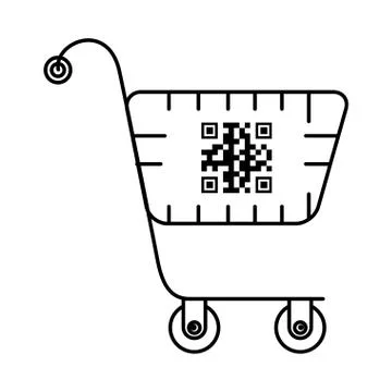 Bar code inside shopping cart vector design Stock Illustration