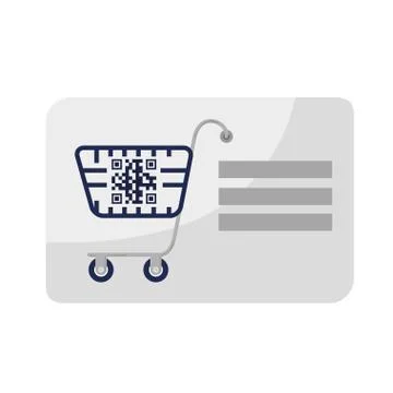 Bar code inside shopping cart and receipt paper vector design Stock-Illustration