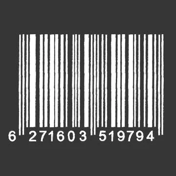 Bar Code isolated on gray background. Universal Product Scan Code in doodle s 스톡 일러스트