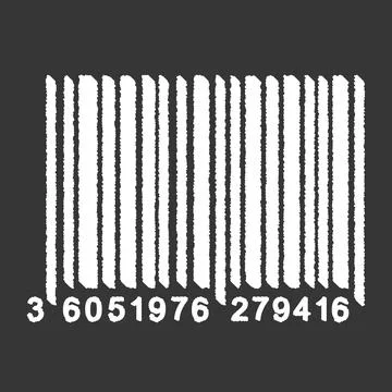Bar Code isolated on gray background. Universal Product Scan Code in doodle s Stock Illustration