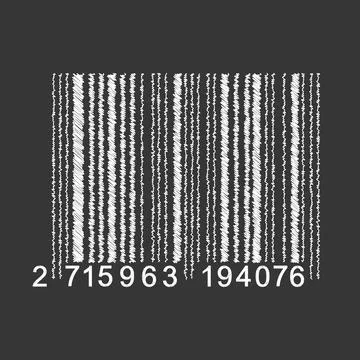 Bar Code isolated on gray background. Universal Product Scan Code in doodle s Illustrazione stock