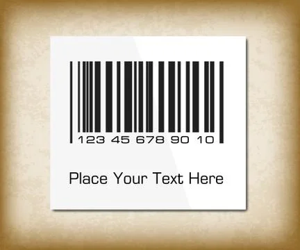 Bar code label on a dark packing paper. Vector illustration for your design. Illustrazione stock