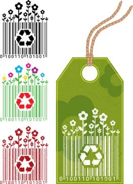 Bar code on the label Stock Illustration