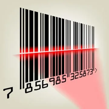 Bar code with laser light. EPS 8 Stock Illustration