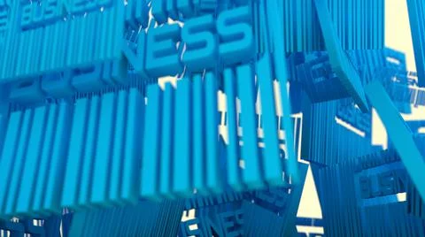 Bar code levitations billboards with business word Stockillustratie