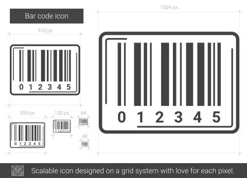 Bar code line icon. Illustrazione stock