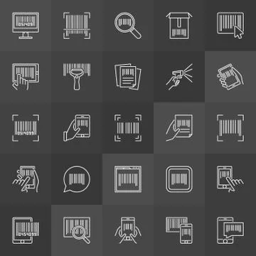 Bar code linear icons. Vector collection of barcode signs Stock-Illustration