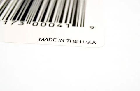 Bar code made in the u.s.a. Stock Photos