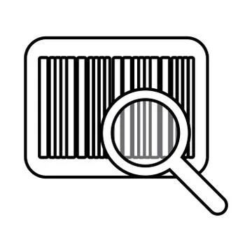 Bar code with magnifying glass line style icon Stock-Illustration