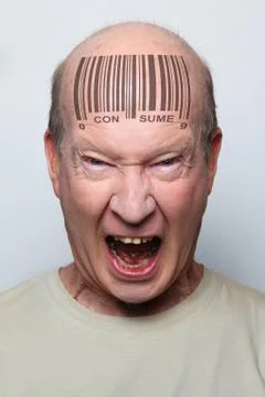 Bar code man Foto stock