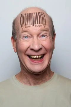 Bar code man Foto stock