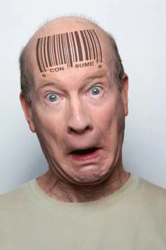 Bar code man Stock Photos