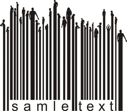 Bar code people Stock Illustration