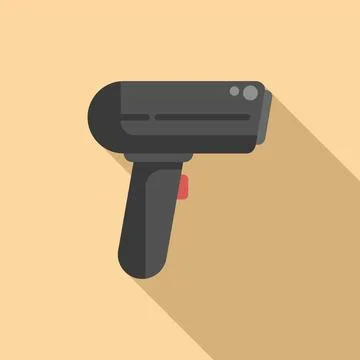 Bar code pistol icon flat vector. Box hand check 스톡 일러스트