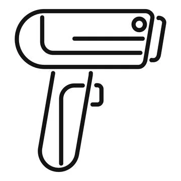 Bar code pistol icon outline vector. Box hand check 스톡 일러스트